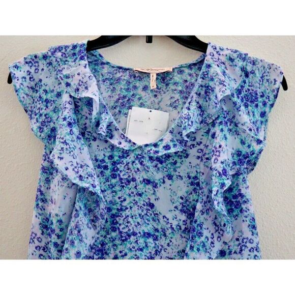 BCBGeneration Women's Sz XS Floral Print Woven Flutter Sleeve Top Blouse $68 - Picture 2 of 13